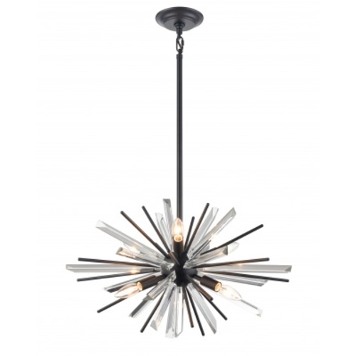 Palisades 24-Inch Crystal Chandelier in Matte Black by Avenue Lighting
