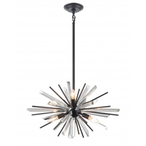 Avenue Lighting Palisades 24-Inch Crystal Chandelier in Matte Black by Avenue Lighting HF8201-BK