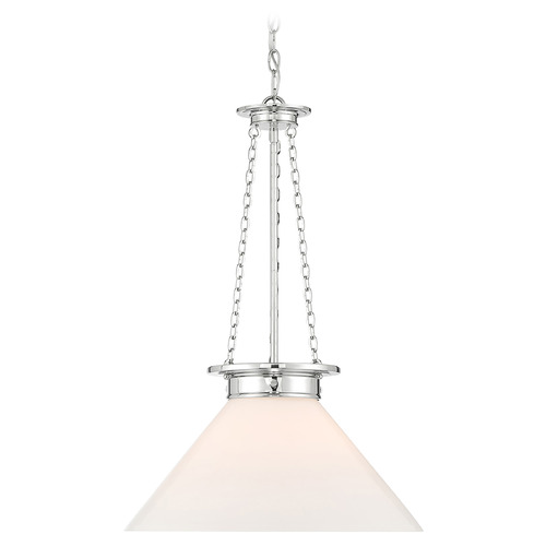 Savoy House Lighting Myers Polished Nickel Pendant Light with Coolie Shade