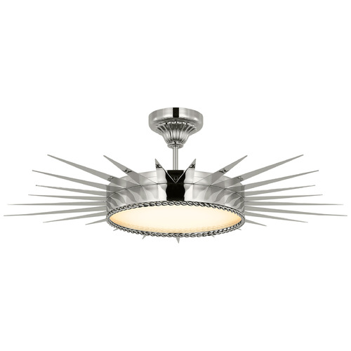 Studio Polished Nickel White Glass Large Pendant