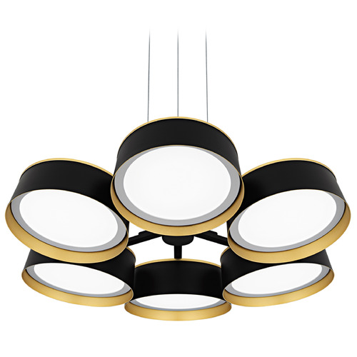 Quoizel Lighting Byrnes Matte Black & Gold LED Chandelier