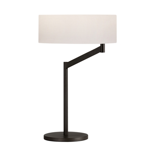 Sonneman Lighting Modern Table Lamp with White Shade in Coffee Bronze Finish 7082.27