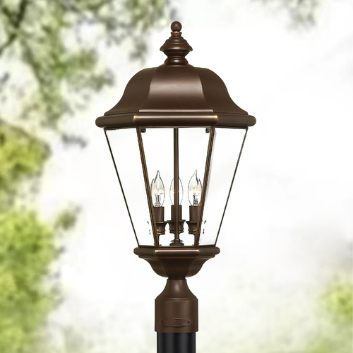 Hinkley Post Light with Clear Glass in Copper Bronze Finish 2421CB