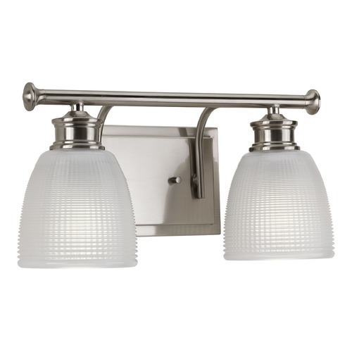 Progress Lighting Lucky Farmhouse Bathroom Light Brushed Nickel by Progress Lighting P2116-09