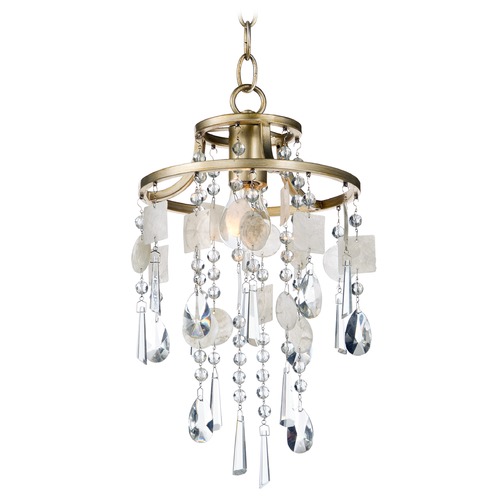 Maxim Lighting Cebu Capiz & Gold Silver Pendant by Maxim Lighting 14422CZGS