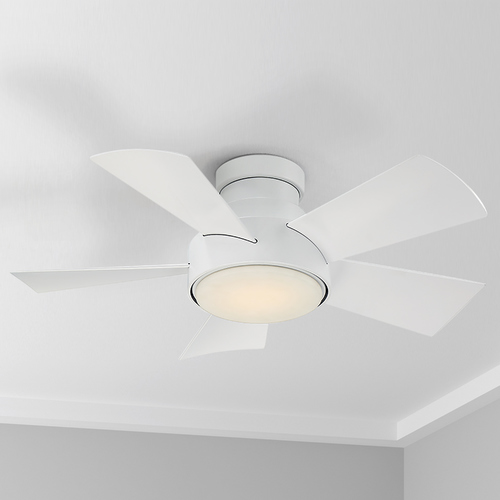 Modern Forms by WAC Lighting Vox 38-Inch LED Smart Outdoor Hugger Fan in Matte White by Modern Forms FH-W1802-38L-27-MW