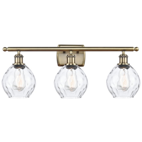 Innovations Lighting Small Waverly Antique Brass Bathroom Light by Innovations Lighting 516-3W-AB-G362