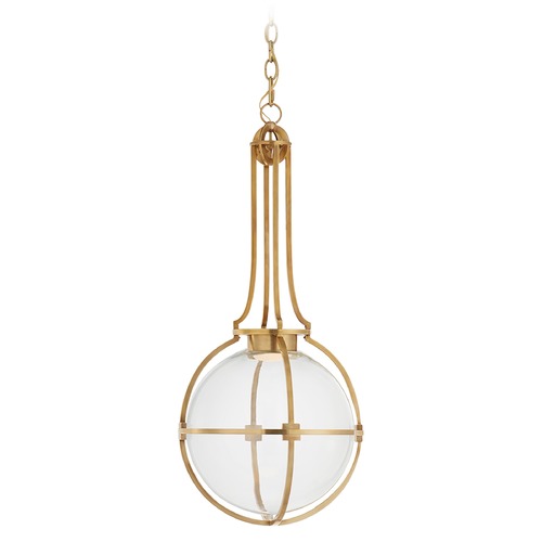 Chapman & Myers Gracie LED Globe Pendant in Brass by Visual Comfort Signature
