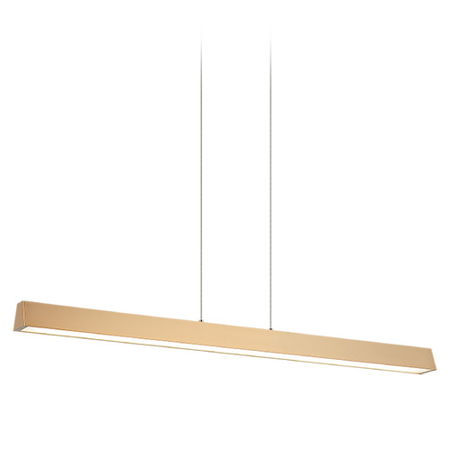 Matteo Lighting Matteo Lighting Isosceles Aged Gold Brass LED Island Light with Rectangle Shade C64933AG