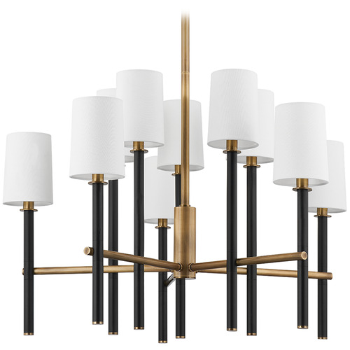 Troy Lighting Troy Lighting Belvedere Patina Brass & Textured Black LED Chandelier F2832-PBR/TBK