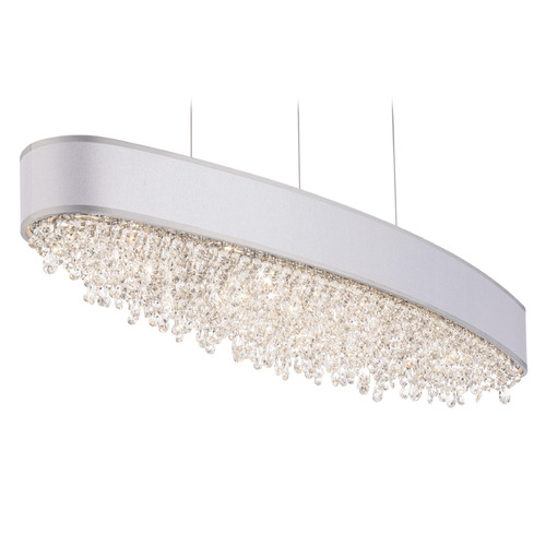 Schonbek Worldwide Lighting Eclyptix LED Polished Stainless Steel LED Island Light with Oval Shade