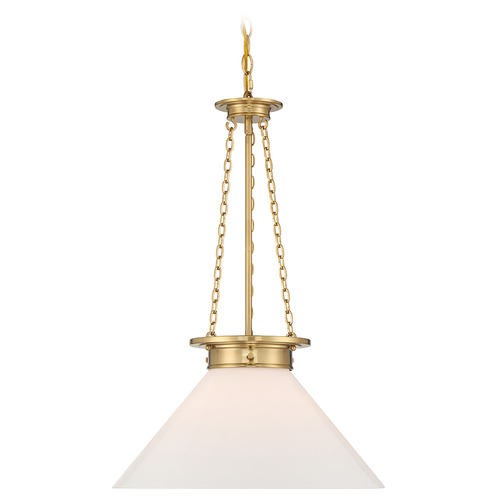 Savoy House Lighting Myers Warm Brass Pendant Light with Coolie Shade