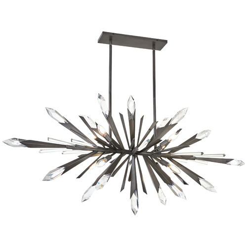 Elsa 8-Light Linear Chandelier in Graphite by Metropolitan Lighting