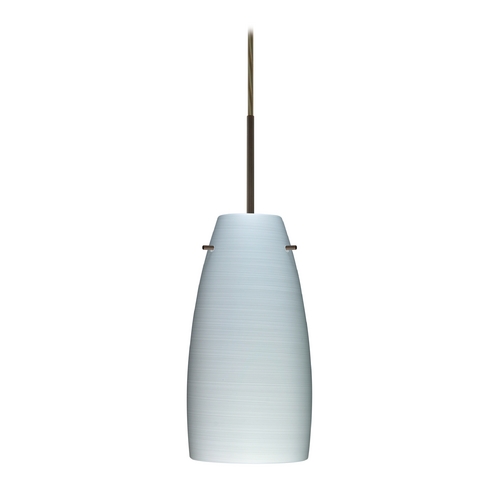 Besa Lighting Modern Pendant Light Grey Glass Bronze by Besa Lighting 1JT-1512KR-BR