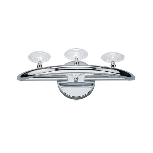 PLC Lighting Modern Bathroom Light with Clear Glass in Polished Chrome Finish 6051 PC