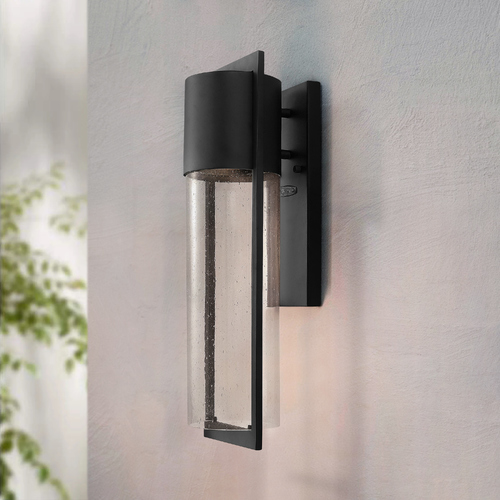 Seeded Glass Outdoor Wall Light Black by Hinkley Lighting