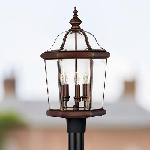Hinkley Post Light with Clear Glass in Copper Bronze Finish 2451CB
