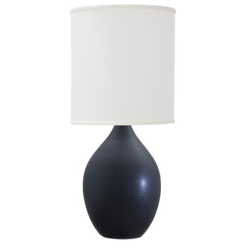 Scatchard Stoneware Black Matte Table Lamp by House of Troy Lighting