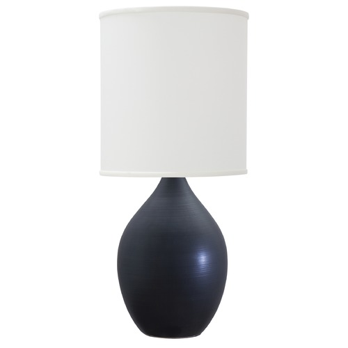 House of Troy Lighting Scatchard Stoneware Black Matte Table Lamp by House of Troy Lighting GS301-BM