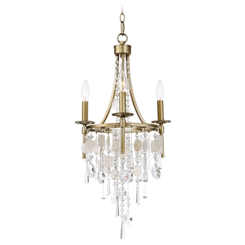 Maxim Lighting Maxim Lighting Cebu Capiz / Gold Silver Mini-Chandelier 14423CZGS