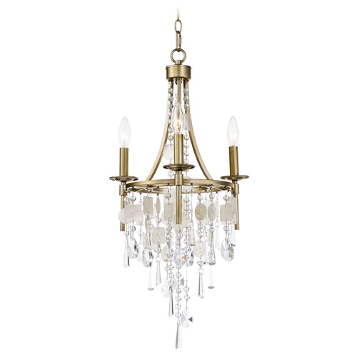 Maxim Lighting Cebu Capiz & Gold Silver Mini-Chandelier by Maxim Lighting 14423CZGS