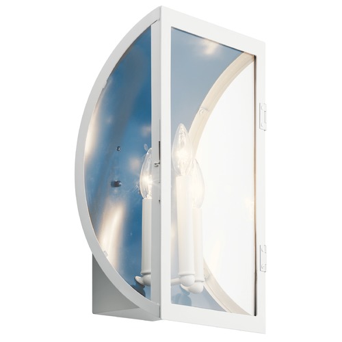 Kichler Lighting Narelle Large White Outdoor Wall Light with Clear Glass 49288WH