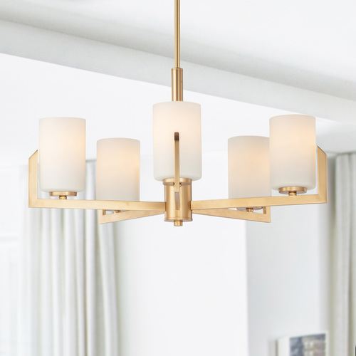 Dart Satin Brass Chandelier by Maxim Lighting