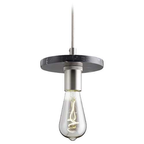 Quorum Lighting Satin Nickel & Black Marble Mini Pendant by Quorum Lighting 822-1565