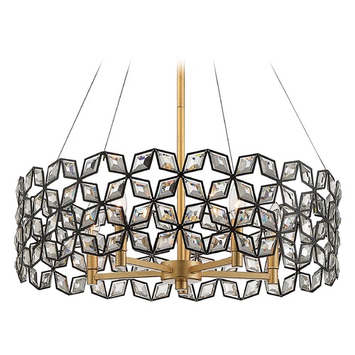 Metropolitan Lighting Metropolitan Lighting Brookcrest Gold Leaf Pendant Light with Drum Shade N7845-711