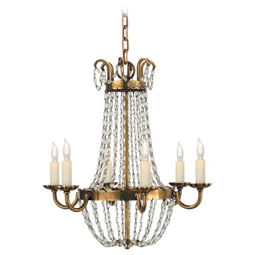 Visual Comfort Signature Collection E.F. Chapman Paris Flea Market Chandelier in Brass by Visual Comfort Signature CHC1407ABSG