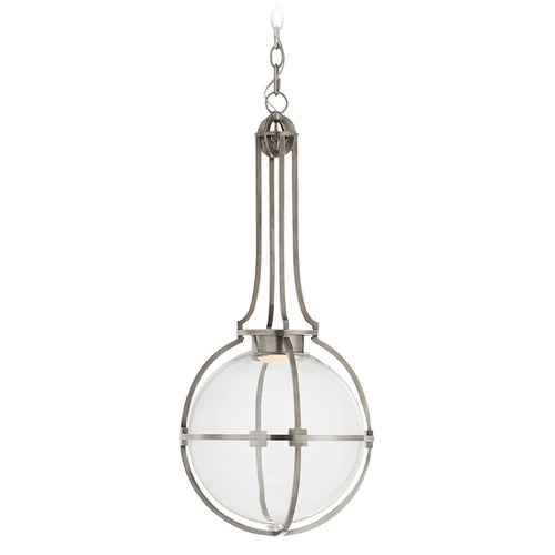 Visual Comfort Signature Collection Chapman & Myers Gracie LED Globe Pendant in Nickel by Visual Comfort Signature CHC5478ANCG