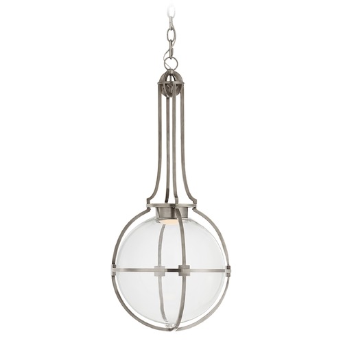 Visual Comfort Signature Collection Chapman & Myers Gracie LED Globe Pendant in Nickel by Visual Comfort Signature CHC5478ANCG