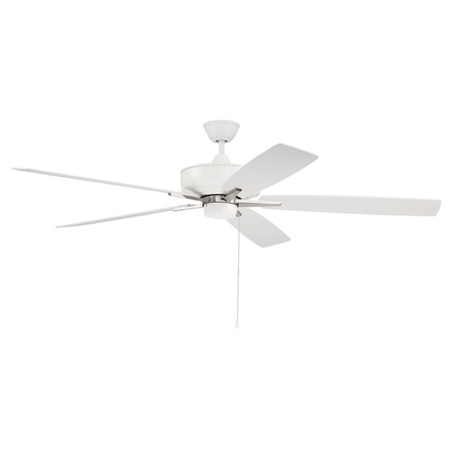 Craftmade Lighting Super Pro 60 White & Polished Nickel Ceiling Fan by Craftmade Lighting S60WPLN5-60WWOK