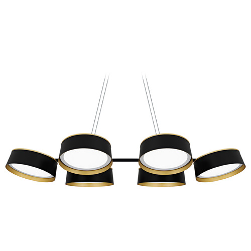 Quoizel Lighting Byrnes Matte Black & Gold LED Island Light