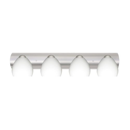 Besa Lighting Bathroom Light White Glass Satin Nickel by Besa Lighting 4WZ-412207-SN