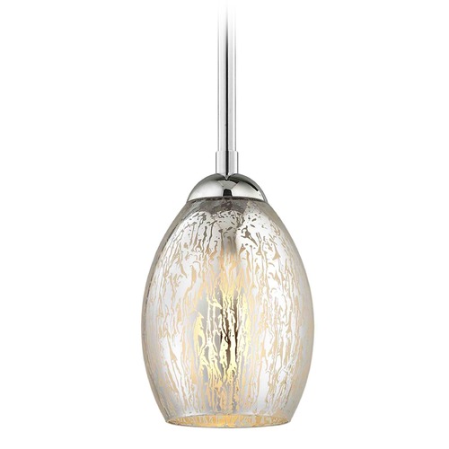 Design Classics Lighting Chrome Mini-Pendant Light Mercury Glass Oblong 581-26 GL1034-MER