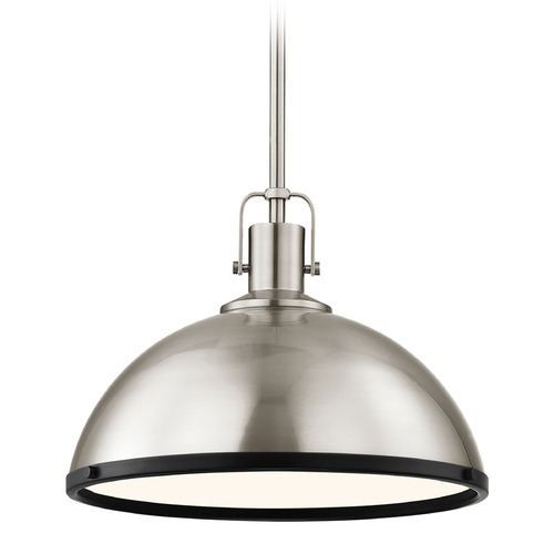 Design Classics Lighting Nautical Pendant Light Satin Nickel and Black 13.38-Inch Wide 1762-09 SH1776-09 R1776-07