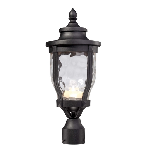 Minka Lavery LED Post Light with Clear Glass in Black Finish 8766-66-L