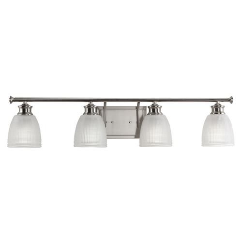 Progress Lighting Lucky Farmhouse Bathroom Light in Brushed Nickel by Progress Lighting P2118-09