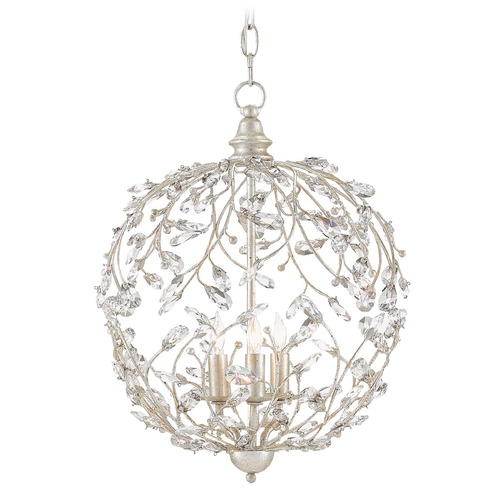 Currey and Company Lighting Crystal Bud Chandelier in Silver Granello by Currey & Company 9000-0076