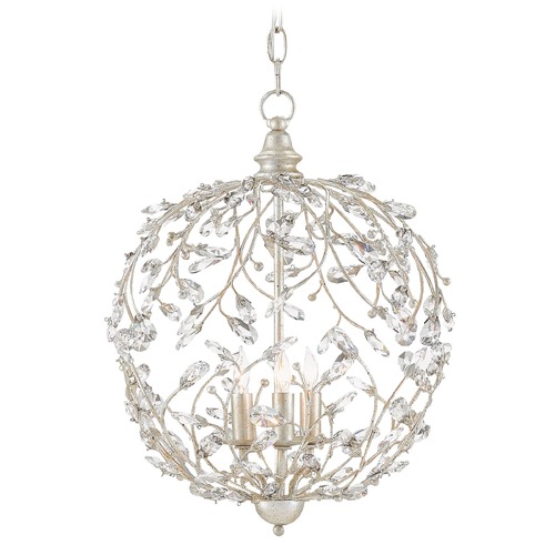 Crystal Bud Chandelier in Silver Granello by Currey & Company