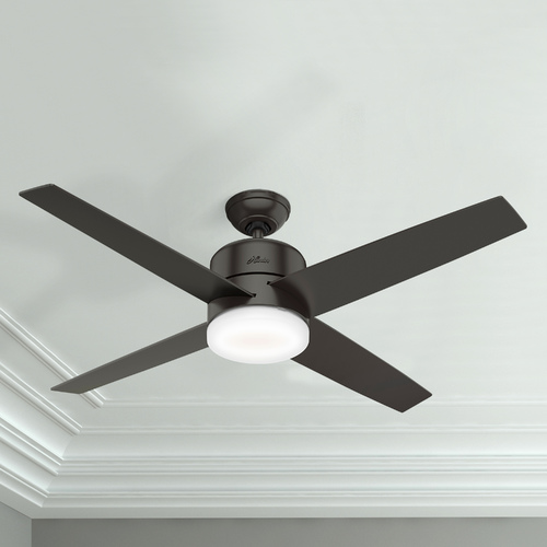 Hunter Fan Company Hunter 54-Inch Noble Bronze LED Ceiling Fan with Light with Hand-Held Remote 59366