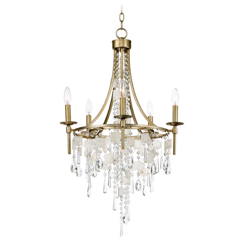 Maxim Lighting Cebu Capiz & Gold Silver Mini-Chandelier by Maxim Lighting 14425CZGS