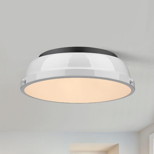 Duncan Flush Mount in Black & White by Golden Lighting