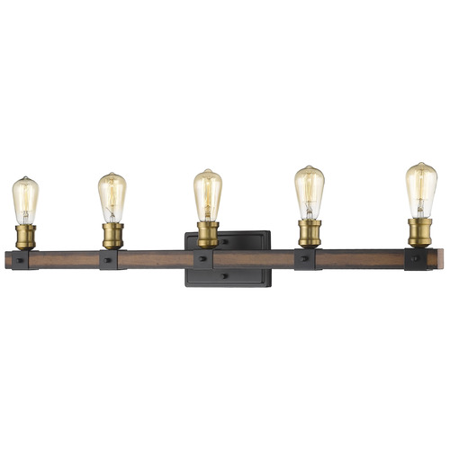 Z-Lite Kirkland Rustic Mahogany Bathroom Light by Z-Lite 472-5V-RM