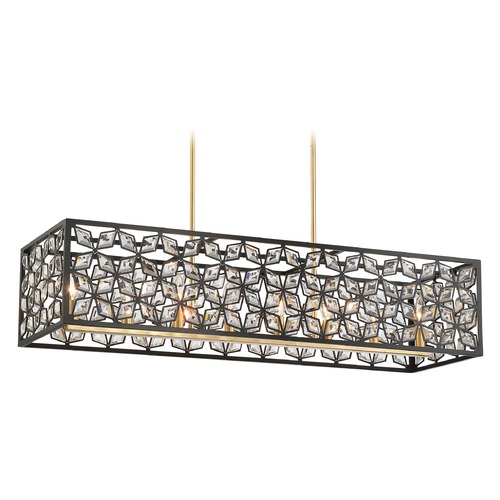 Metropolitan Lighting Metropolitan Lighting Brookcrest Gold Leaf Island Light with Rectangle Shade N7848-711