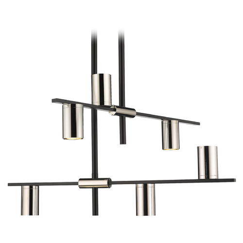 Z-Lite Calumet Matte Black & Polished Nickel Chandelier by Z-Lite 814-6MB-PN