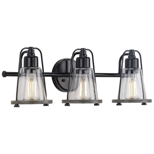 Progress Lighting Conway Matte Black Bathroom Light