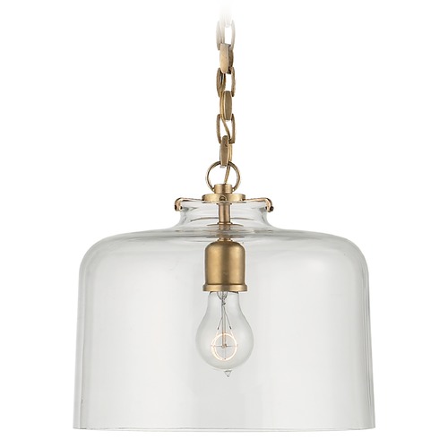 Thomas OBrien Katie Dome Pendant in Antique Brass by Visual Comfort Signature