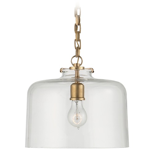 Visual Comfort Signature Collection Thomas OBrien Katie Dome Pendant in Antique Brass by Visual Comfort Signature TOB5226HABG5CG